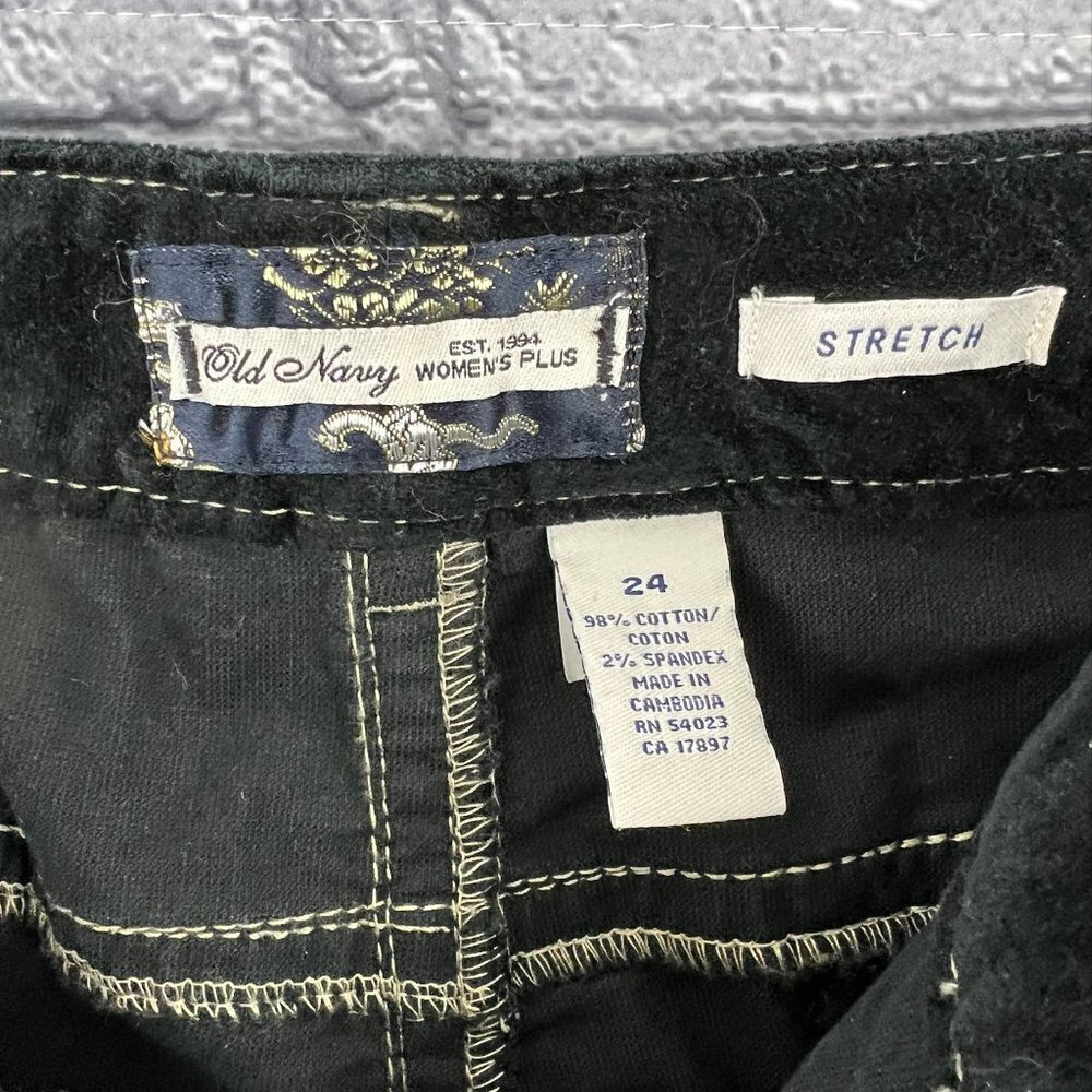 Old Navy Black Velvet Corduroy Jeans Size 24 - Picture 2 of 5
